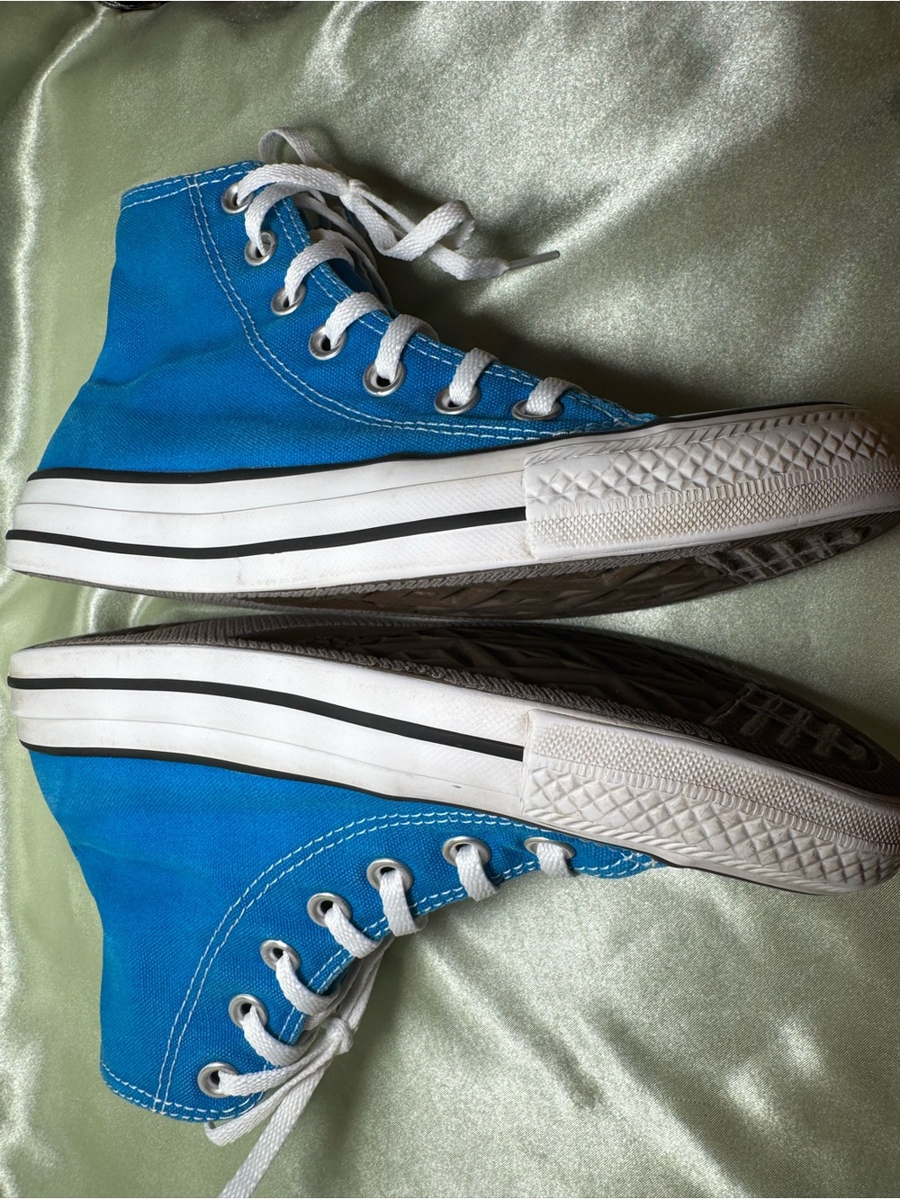Converse Chuck Taylor High Tops Cyan Space Blue Womens Size 6 Mens Size 4 - Picture 5 of 8